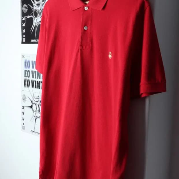 (L-XL) 브룩스브라더스 반팔 카라 티셔츠 레드 올드스쿨-13934