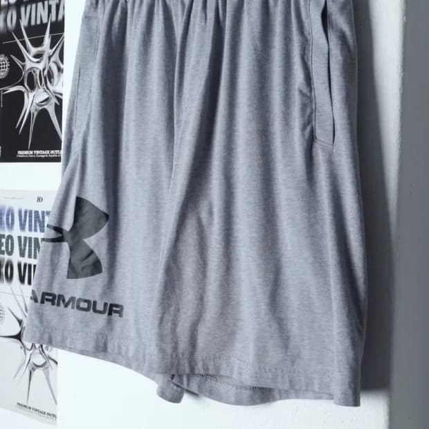 (L-XL) 언더아머 반바지 팬츠 그레이 밴딩-1C3D
