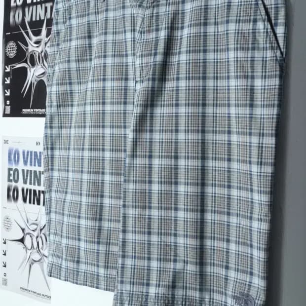 (XL-2XL) 노스페이스 반바지 팬츠 체크 면-1CED