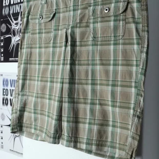 W(2XL-3XL) 컬럼비아 반바지 팬츠 빅사이즈 체크 면-1CF4
