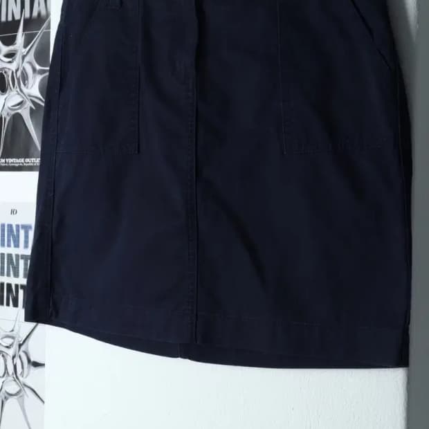 W(L-XL) 타미힐피거 스커트 치마 네이비 면-1DA4