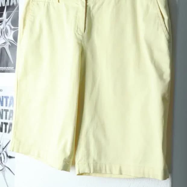 W(L-XL) 라코스테 반바지 팬츠 노랑 면 올드스쿨-1E1F
