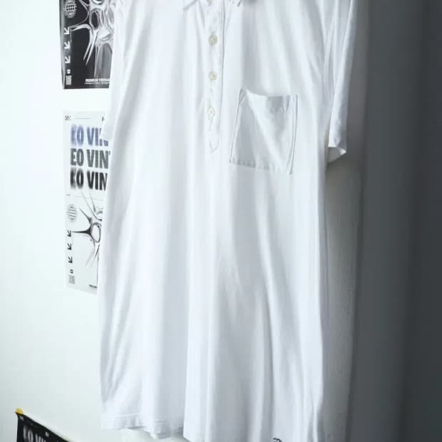 (XL) 브룩스브라더스 반팔 카라 티셔츠 화이트 포켓 올드스쿨-14332