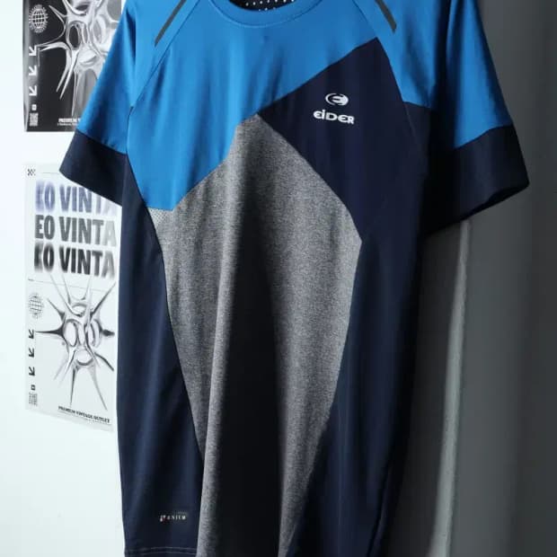 (XL-2XL) 아이더 반팔 티셔츠 기능성 블루 유니크-1434C