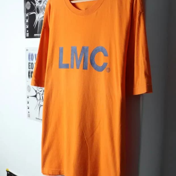 (L-2XL) 엘엠씨 반팔 티셔츠 빅사이즈 주황 로고-144FB