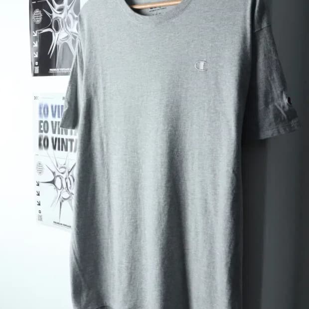(L-XL) 챔피온 반팔 티셔츠 그레이 올드스쿨-14519