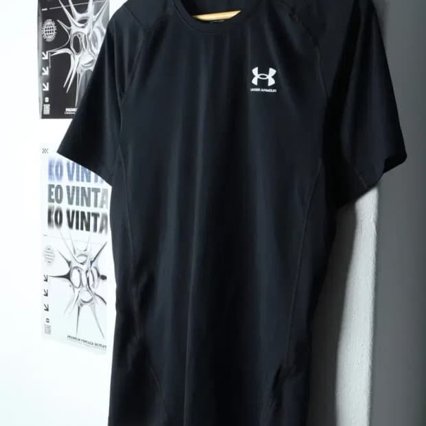 (2XL) 언더아머 반팔 티셔츠 빅사이즈 기능성 블랙-146F0