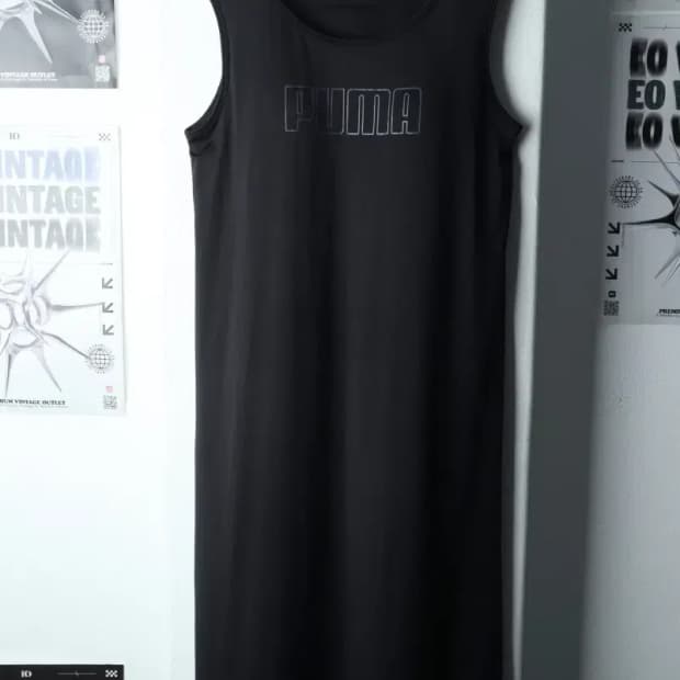 W(XL) 퓨마 드레스 원피스 민소매 기능성 블랙-14734