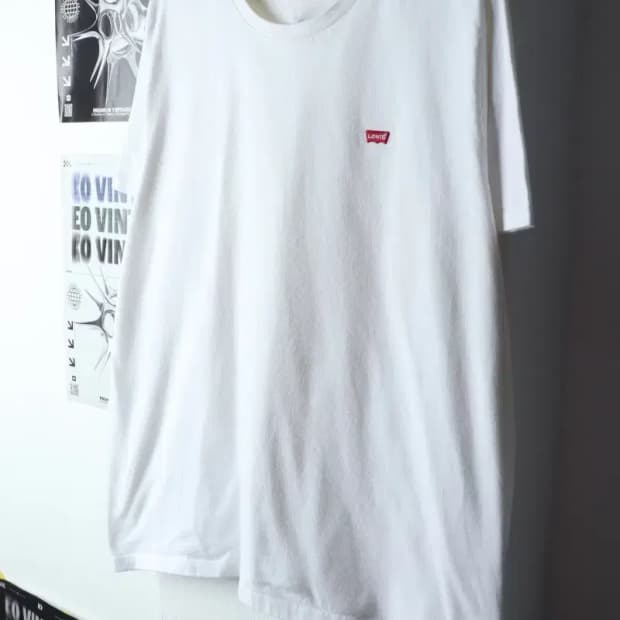 (XL-2XL) 리바이스 반팔 티셔츠 화이트 올드스쿨-145B2