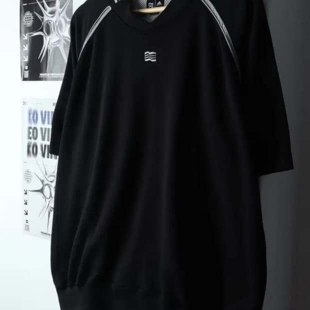 (L-XL) 아디다스 반팔 티셔츠 블랙 스웻 웜업-145CD