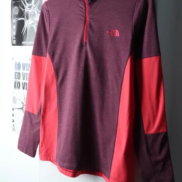W(XL) 노스페이스 카라 긴팔티셔츠 기능성 반집업 기모-14AF8