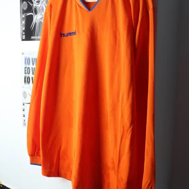 (2XL) 험멜 긴팔티셔츠 축구 빅사이즈 주황-14C87