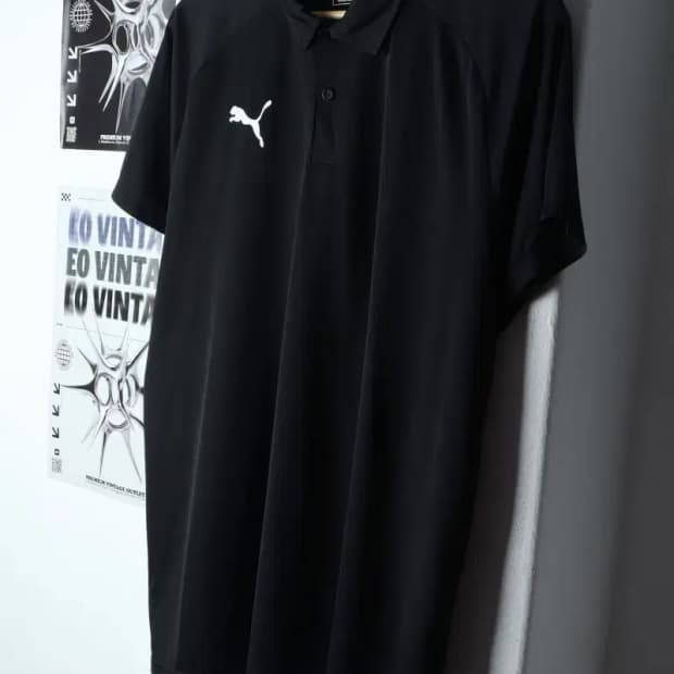 (L-XL) 퓨마 반팔 카라 티셔츠 기능성 나그랑 블랙-14D24