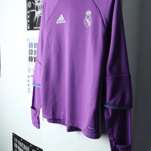 (L-XL) 아디다스 긴팔티셔츠 레알 마드리드 반폴라-14E4E