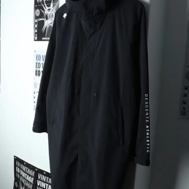 W(L-XL) 데상트 집업 바람막이 점퍼자켓 블랙 롱 올드스쿨-14ED8