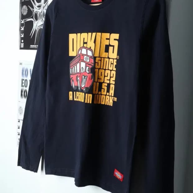(XS) 디키즈 긴팔티셔츠 네이비 올드스쿨-14EE2