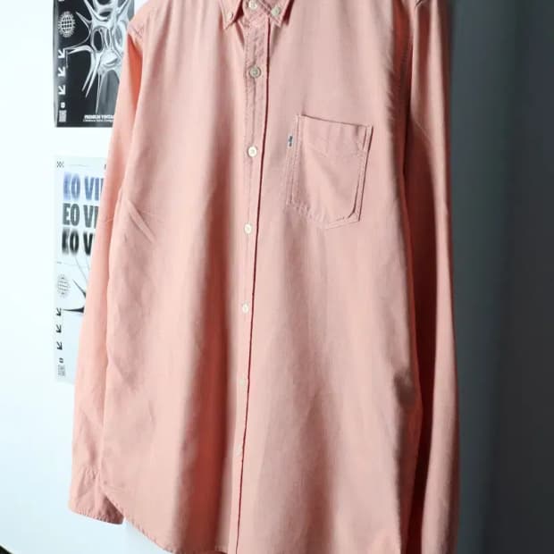 (L-XL) 리바이스 셔츠 남방 핑크 무지 아메카지-1537D