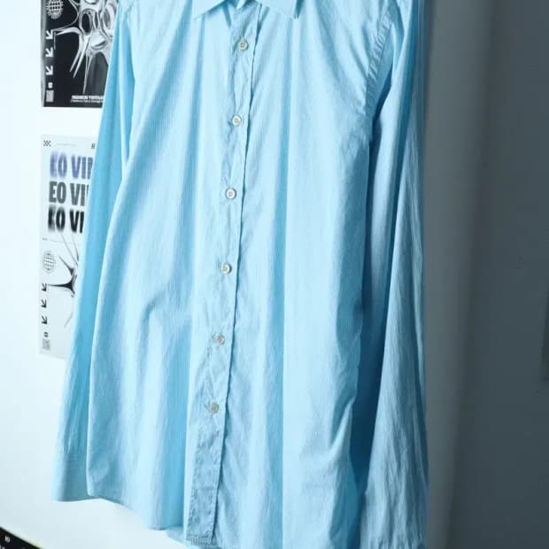 (XL) 브랜드빈티지 셔츠 남방 프라다 연블루-15406