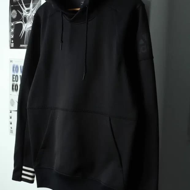 (XL) 아디다스 후드티셔츠 기능성 블랙 기모-1522B