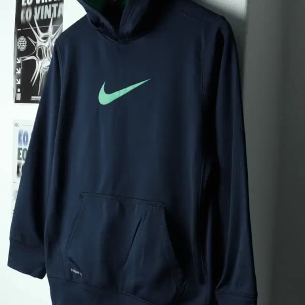 W(L-XL) 나이키 후드티셔츠 기능성 네이비 기모-15232