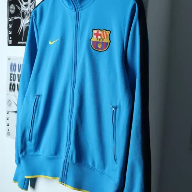 (L-XL) 나이키 집업져지 트랙탑 축구 바르셀로나 희귀-1547A