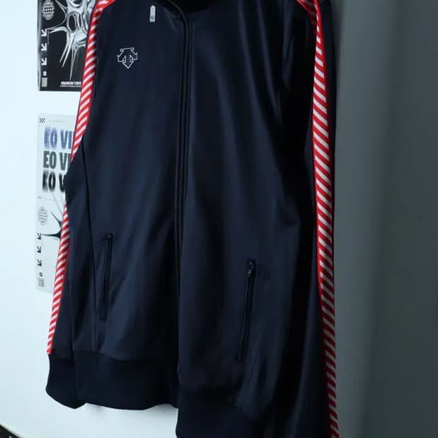 (2XL-3XL) 데상트 집업져지 트랙탑 빅사이즈 네이비-154F2