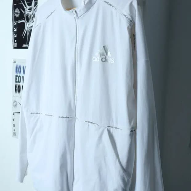 (3XL) 아디다스 집업져지 트랙탑 빅사이즈 기능성 화이트-154F4