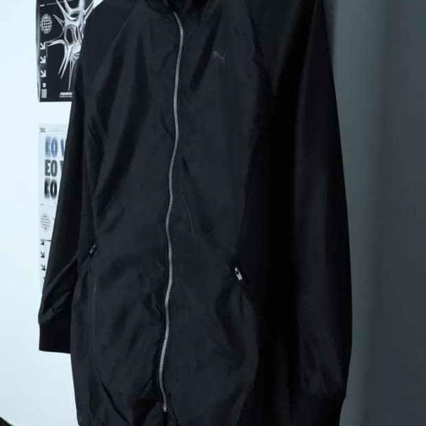 W(M) 퓨마 집업 바람막이 점퍼자켓 경량 블랙 롱-15506