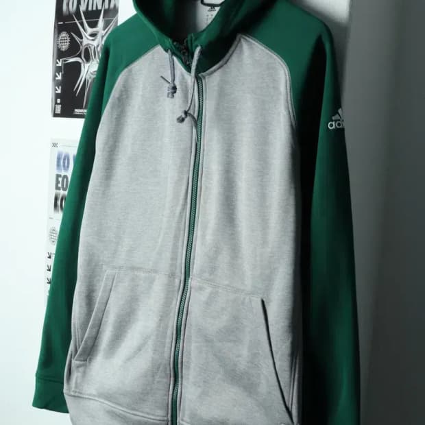 (L-XL) 아디다스 후드집업 그린 기모 올드스쿨-15582