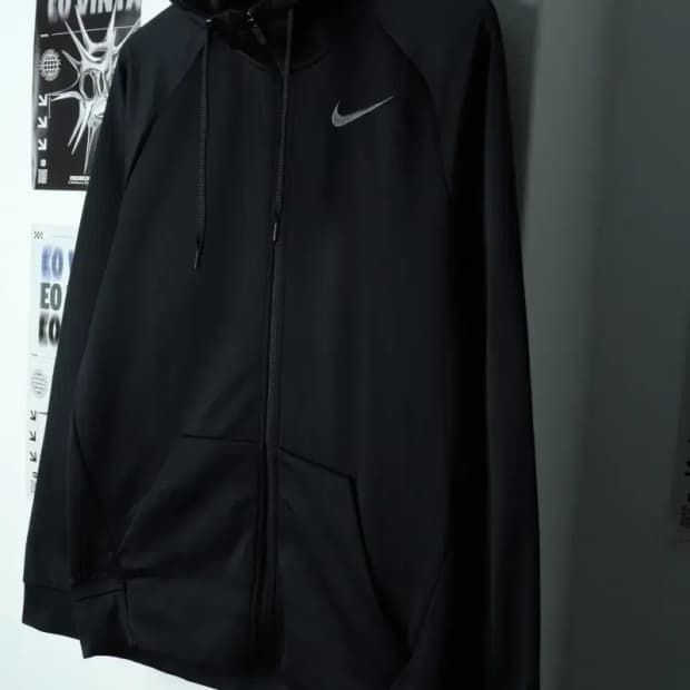 (M) 나이키 후드집업 블랙 기모 올드스쿨-15584