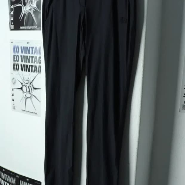 W(L-XL) 노스페이스 슬랙스 경량 바지 블랙 나일론 밴딩-2172