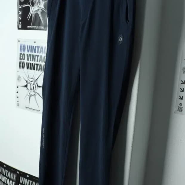 (M) 코오롱스포츠 슬랙스 경량 바지 네이비 밴딩 폴리-21AD