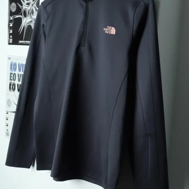 W(L) 노스페이스 카라 긴팔티셔츠 기능성 반집업 그레이-1563B