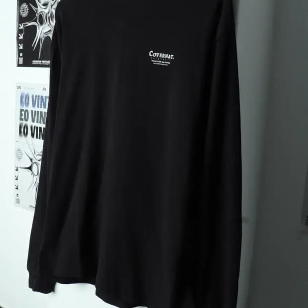 (S) 커버낫 긴팔티셔츠 블랙 로고 올드스쿨-1563C