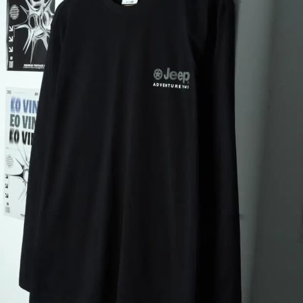 (2XL) 지프 긴팔티셔츠 빅사이즈 블랙 올드스쿨-1563F