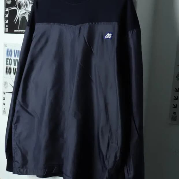 (F) 미즈노 긴팔티셔츠 네이비 웜업 축구 풋살-15640