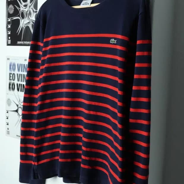 W(XL) 라코스테 긴팔티셔츠 사용감 스트라이프-1564C