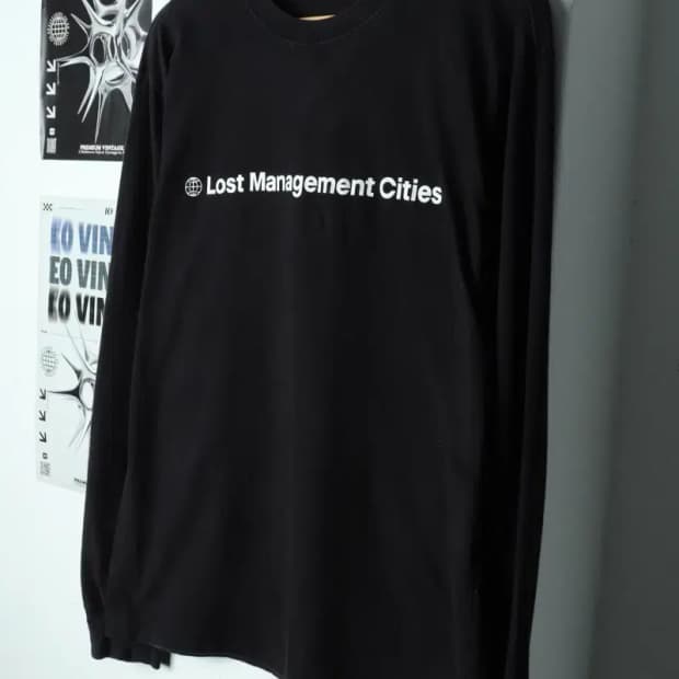 (M-L) 엘엠씨 긴팔티셔츠 블랙 레터링 올드스쿨-1564D