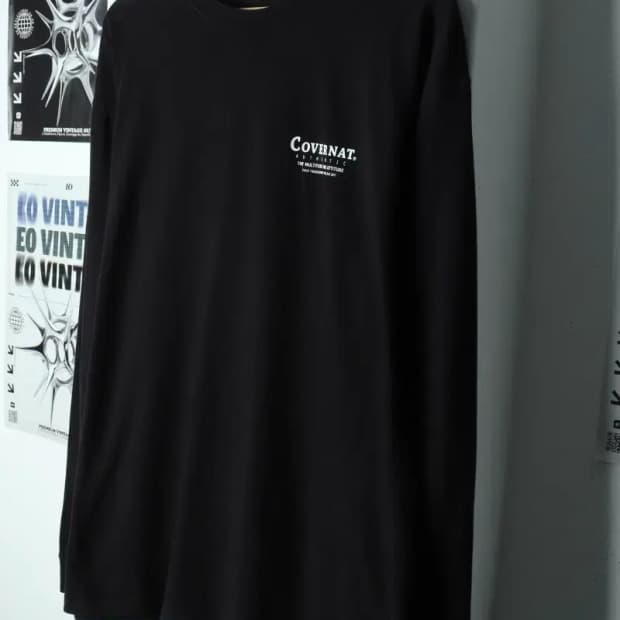 (M) 커버낫 긴팔티셔츠 블랙 로고 올드스쿨-15651