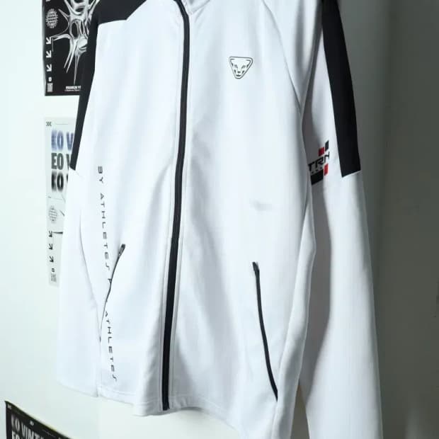 (XL) 다이나핏 집업져지 트랙탑 기능성 화이트 올드스쿨-156B7