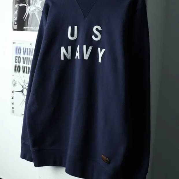 (L) 에스피오나지 맨투맨 티셔츠 네이비 헤비 해군-156C3