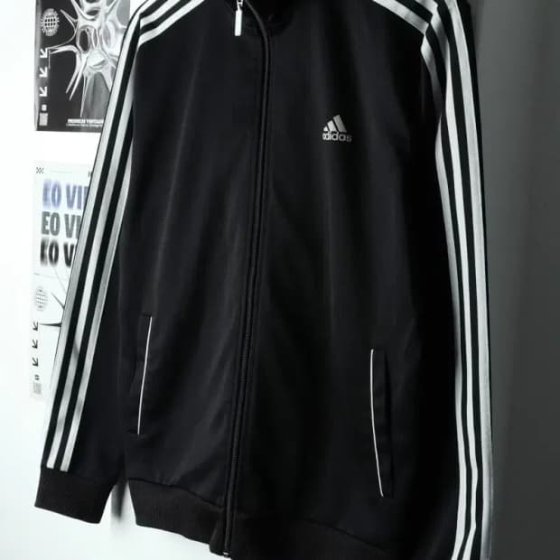 (L) 아디다스 집업져지 트랙탑 블랙 삼선 올드스쿨-15705