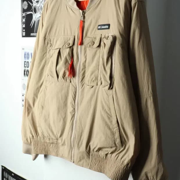 (L-XL) 컬럼비아 집업 바람막이 점퍼자켓 리버시블 봄버-15708