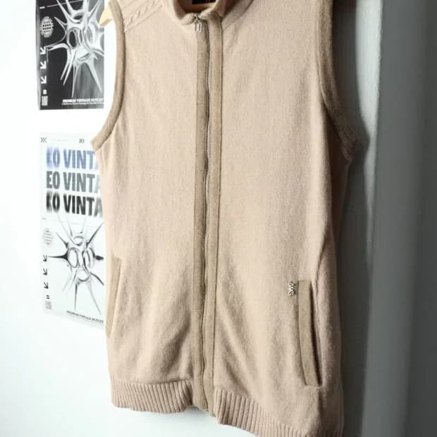 W(L) 닥스 니트 가디건 방풍 조끼 베이지-1570D