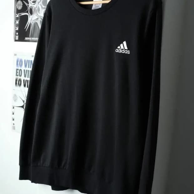 (XL-2XL) 아디다스 맨투맨 티셔츠 빅사이즈 블랙 올드스쿨-15714