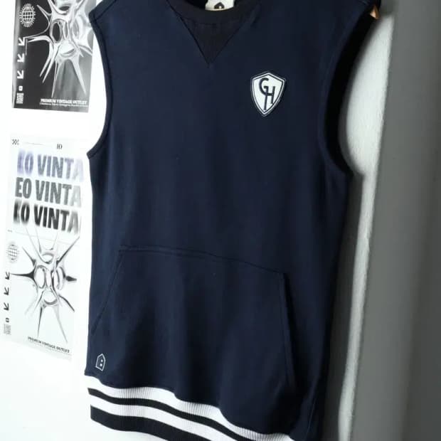 W(S) 빈폴 맨투맨 티셔츠 조끼 네이비 올드스쿨-15717