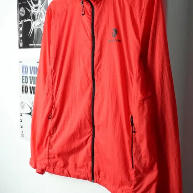 W(L) 블랙야크 집업 바람막이 점퍼자켓 경량 레드-1571A