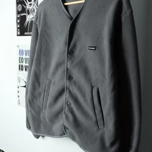 W(S) 커버낫 집업 바람막이 점퍼자켓 후리스 버튼 그레이-15761