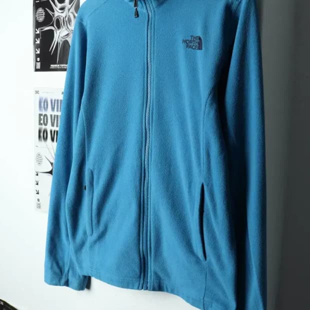 (S-M) 노스페이스 집업 바람막이 점퍼자켓 후리스 블루-15769