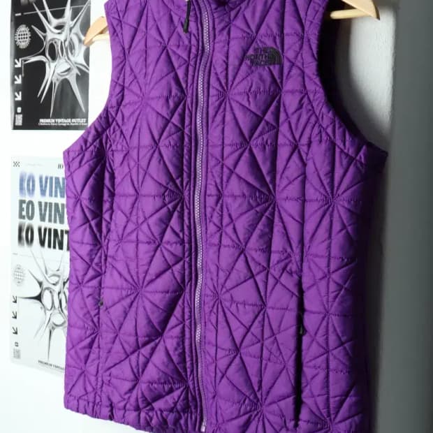 W(M) 노스페이스 패딩 점퍼자켓 조끼 패턴 퍼플-1576B